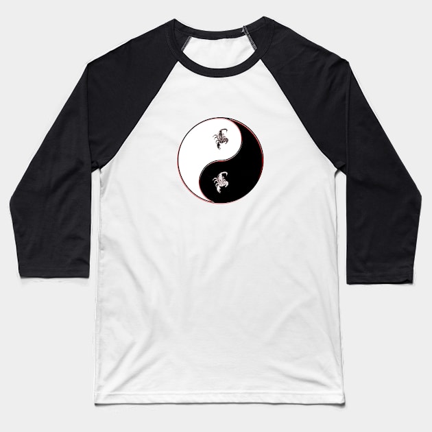 yin yang balance harmony design eastern philosophy scorpio Baseball T-Shirt by 4rpixs